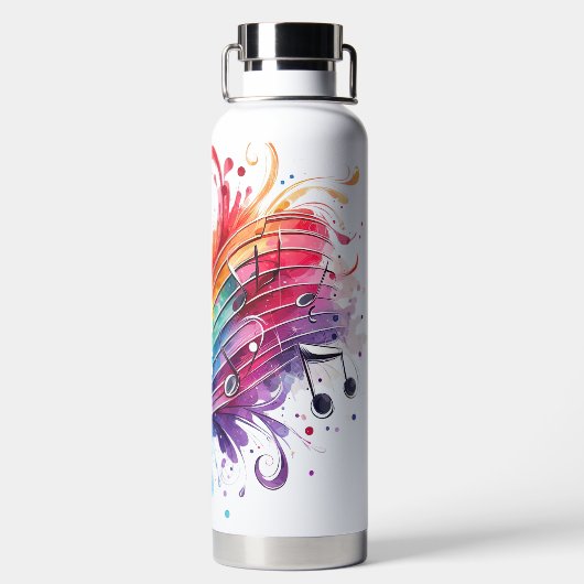 FELGEKLEURDE MUZIEKNOTEN & CLEFT WATERFLES (Achterkant)