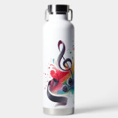 FELGEKLEURDE MUZIEKNOTEN & CLEFT WATERFLES (Voorkant)