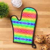 Felgekleurde ovenwant met een regenboog (Top down)