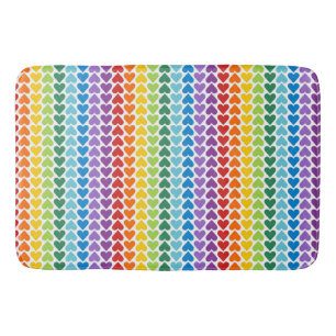 FELGEKLEURDE REGENBOOGHARTEN BADMAT