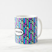 Felgekleurde Retro Blokken Koffiemok (Voorkant rechts)
