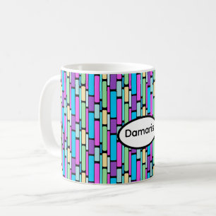Felgekleurde Retro Blokken Koffiemok