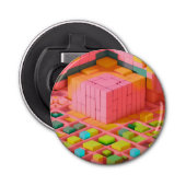 felgekleurde zoetheid button flesopener (Voorkant)