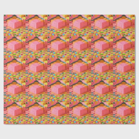 felgekleurde zoetheid cadeaupapier (Vlak)