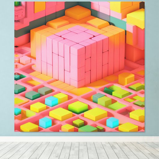 felgekleurde zoetheid canvas afdruk (Insitu (Houten vloer))