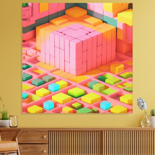 felgekleurde zoetheid canvas afdruk (Insitu (Woonkamer))