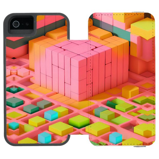 felgekleurde zoetheid incipio iPhone portemonnee hoesje (Agenda Open)