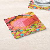 felgekleurde zoetheid kartonnen onderzetters (Schuin)