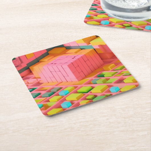 felgekleurde zoetheid kartonnen onderzetters (Schuin)