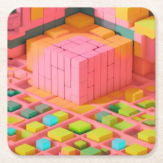 felgekleurde zoetheid kartonnen onderzetters (Voorkant)