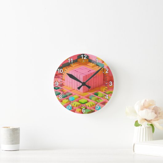 felgekleurde zoetheid ronde klok (Huis)