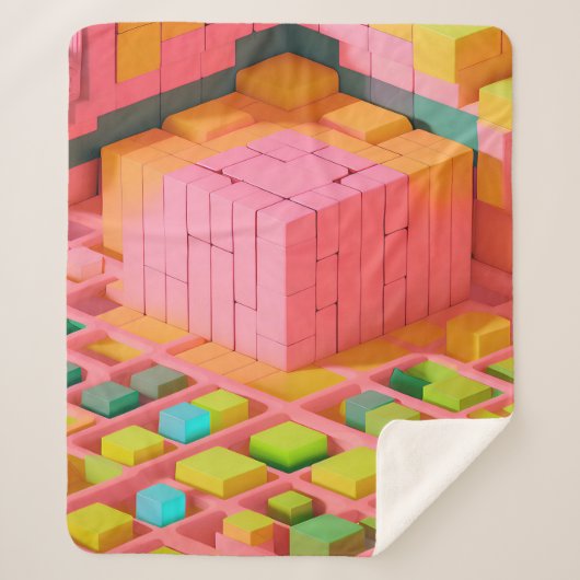 felgekleurde zoetheid sherpa deken (Voorkant)