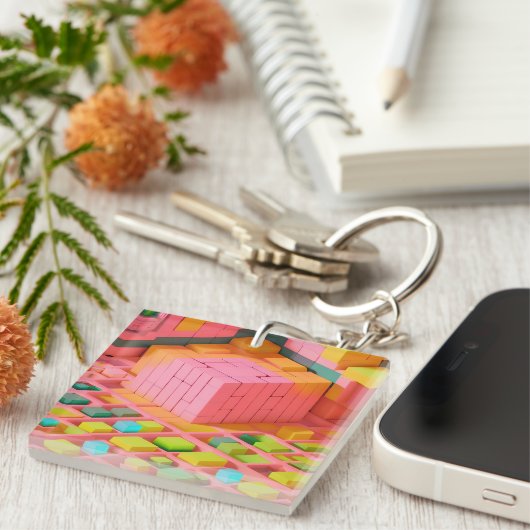 felgekleurde zoetheid sleutelhanger (Voorkant Rechts)