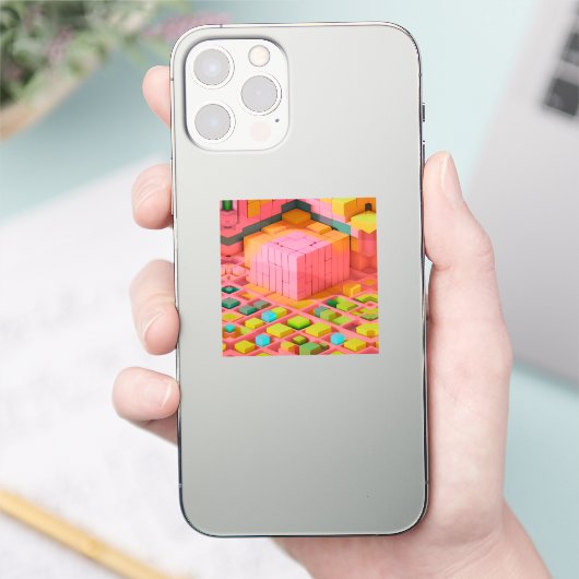 felgekleurde zoetheid sticker (Telefoon)