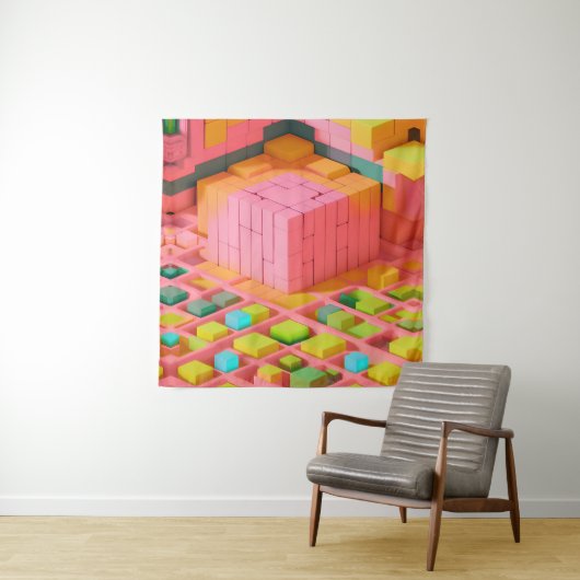 felgekleurde zoetheid wandkleed (In situ)