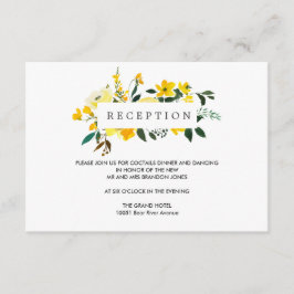 Felgele bloem HUWELIJK  Ontvangst Enclosure Informatiekaartje