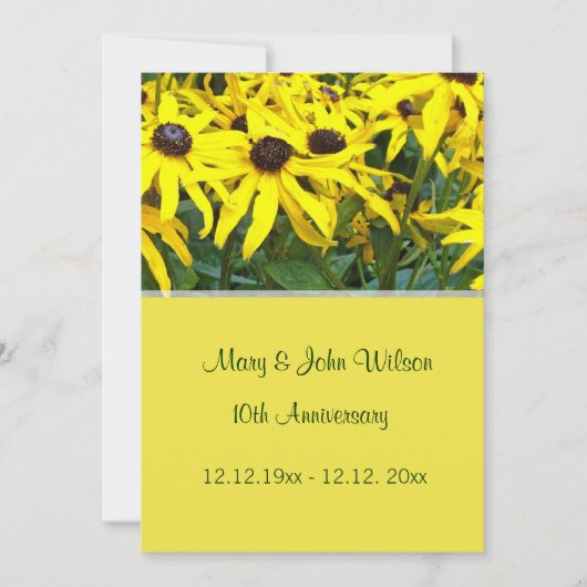 felgele daisy bloemen bruiloft kaart (Voorkant)