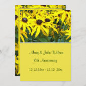 felgele daisy bloemen bruiloft kaart (Voorkant / Achterkant)