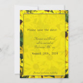 felgele maisiebloemen met uitzondering van de datu save the date (Achterkant)