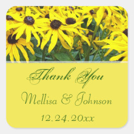 felgele maisy bedankt voor je bruiloft vierkante sticker