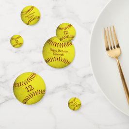 felgele softball - meiden sportpartij confetti