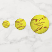 felgele softball - meiden sportpartij confetti (Voorkanten)