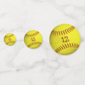 felgele softball - meiden sportpartij confetti (Achterkanten)