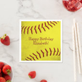 felgele softball - meiden sportpartij servet (Insitu)