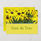 felgele zomerdagbloemen , behalve de datum aankondigingskaart (Voorkant / Achterkant)