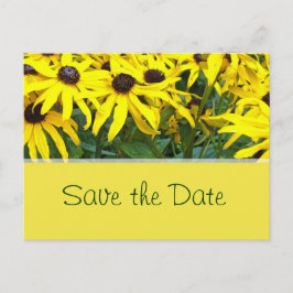 felgele zomerdagbloemen , behalve de datum aankondigingskaart
