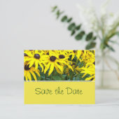 felgele zomerdagbloemen , behalve de datum aankondigingskaart (Staand voorkant)