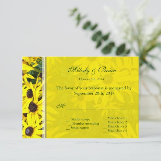 felgele zomerdagboeken rsvp bruiloft (Staand voorkant)