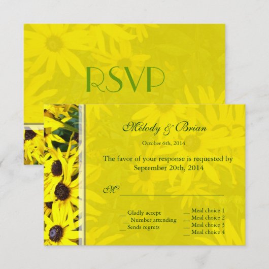 felgele zomerdagboeken rsvp bruiloft (Voorkant / Achterkant)