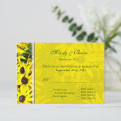 felgele zomerdagboeken rsvp bruiloft kaartje (Staand voorkant)