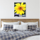  felgele zonnebloem close-up canvas afdruk (Insitu (Slaapkamer))