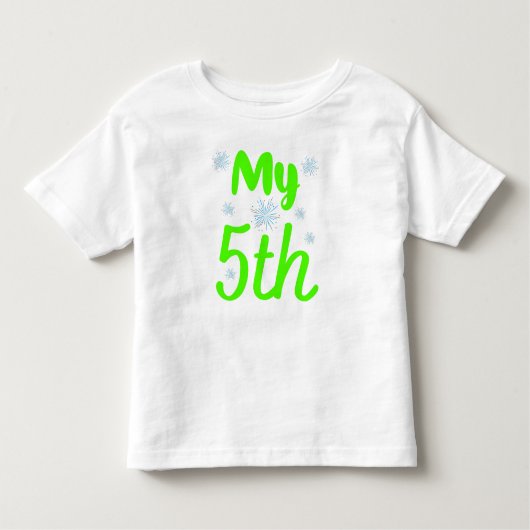 Felgroen mijn 5e verjaardag kinder shirts (Voorkant)