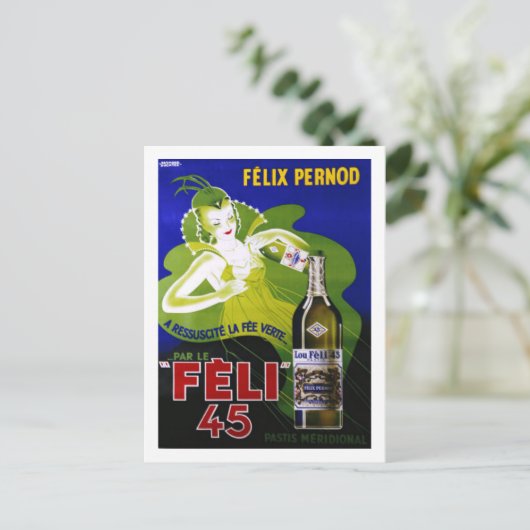 FELI 45 ABSINTHE BRIEFKAART (Staand voorkant)