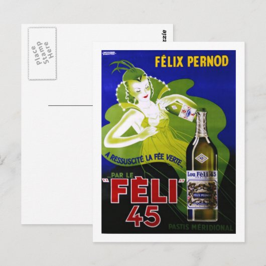 FELI 45 ABSINTHE BRIEFKAART (Voorkant / Achterkant)