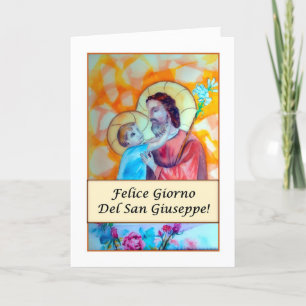 Felice Giorno del San Giuseppe (Religioso) Card Feestdagen Kaart
