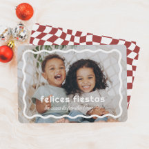 Felices Fiestas | Borde Ondulado Retro con Foto