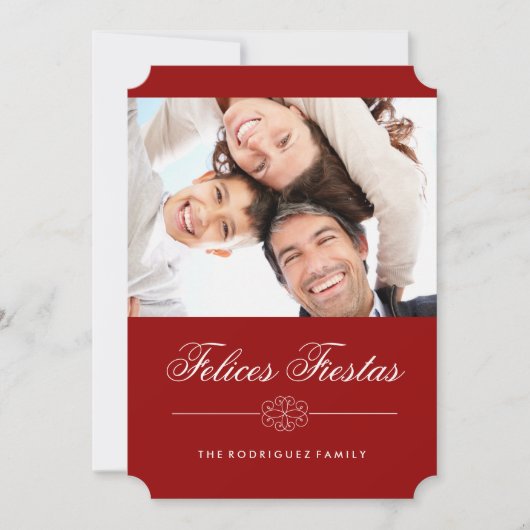 Felices Fiestas Fotokaarten Kaart (Voorkant)