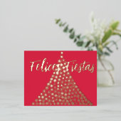 Felices Fiestas Script Holiday Briefkaart (Staand Voorkant)