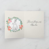 Felices Pascuas Bunny Floral Boho Spain Ivory Feestdagen Kaart (Binnen)