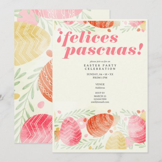 Felices Pascuas Easter Celebración de Resurrección Kaart (Voorkant / Achterkant)