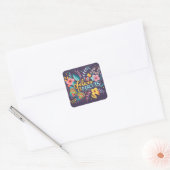 Felices Pascuas en un mundo de encanto Vierkante Sticker (Envelop)