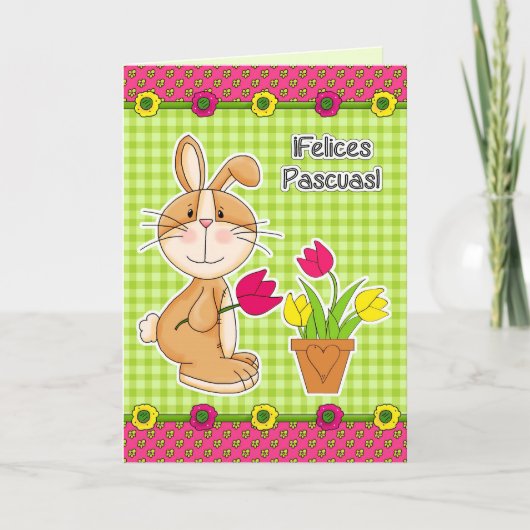 Felices Pascuas PaasKaart in het Spaans Feestdagen Kaart (Voorkant)
