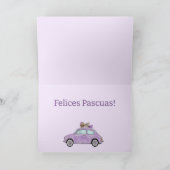 Felices Pascuas Spain Easter Retro Fiat 500 Feestdagen Kaart (Binnen)