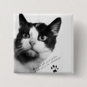 Félicette: De eerste kat in de ruimte Vierkante Button 5,1 Cm (Voorkant)