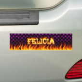 Felicia echt vuur en vlammenbumper sticker (Op auto)