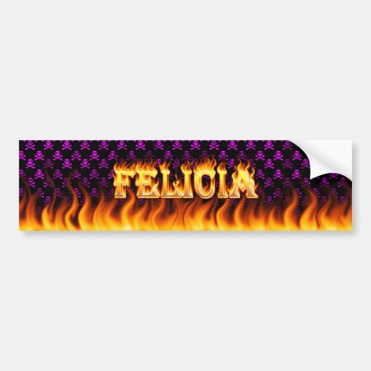 Felicia echt vuur en vlammenbumper sticker (Voorkant)